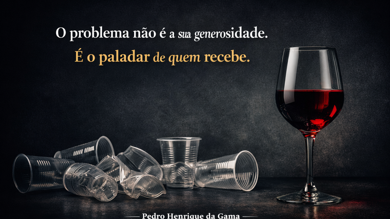 Banner do artigo O problema não é a sua generosidade. É o paladar de quem recebe.